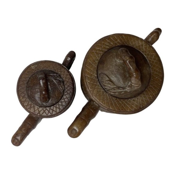 Soapstone Teapot Vintage Asian Carved Soapstone Mini Set of 2 Brown - Picture 2 of 6